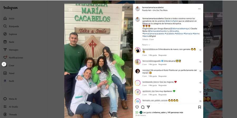 Farmacias de éxito María Cacabelos